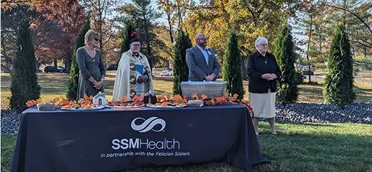 SSM Health St. Mary’s Hospital - Centralia healing garden dedicated to Sr. Clarette Stryzewski for years of service and leadership